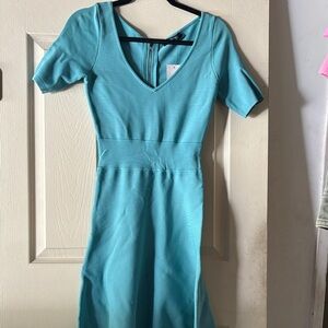 Marciano Elegant Blue V-Neck Dress